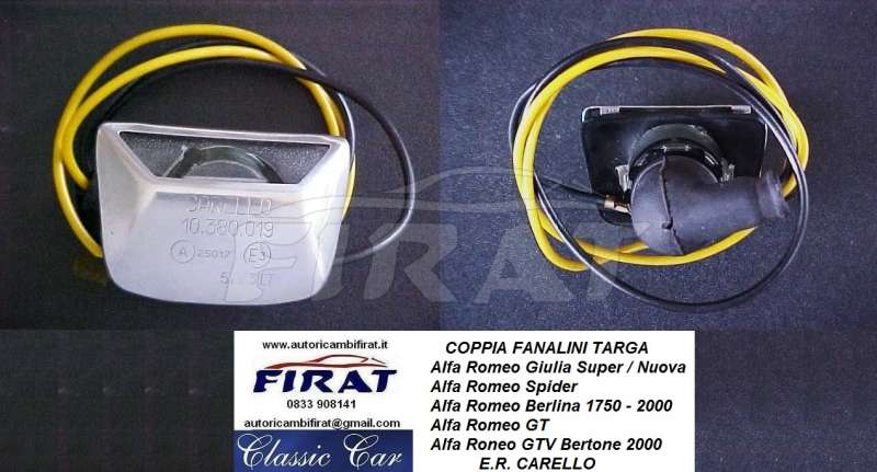 FANALINO TARGA ALFA 1750 2000 GIULIA GT JUNIOR GTV SPIDER - Clicca l'immagine per chiudere